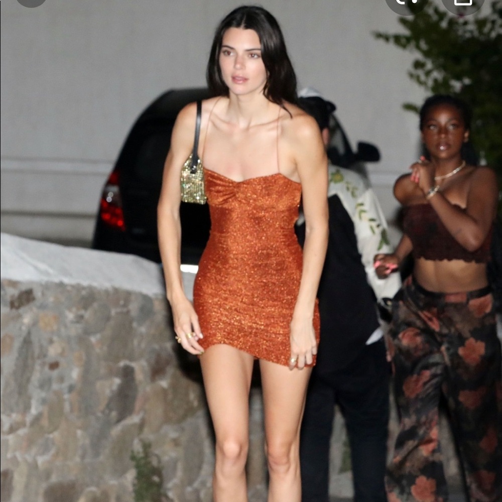 Kendall Jenner Mabel Shimmer Lace Up Mini Dress